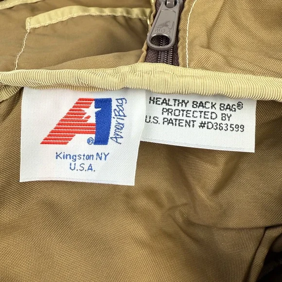 AmeriBag Healthy Back Bag Khaki Tan Nylon Sling Backpack Shoulder Bag Large